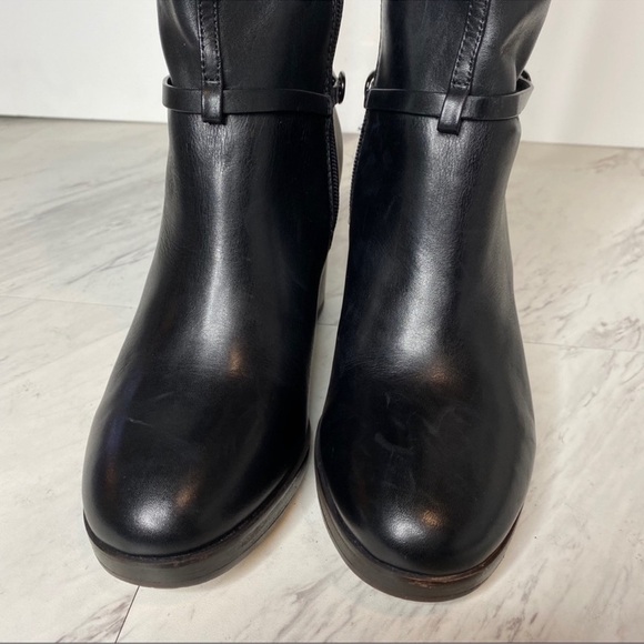 Franco Sarto Karrie Black Leather Tall Boot 9 - Picture 6 of 7